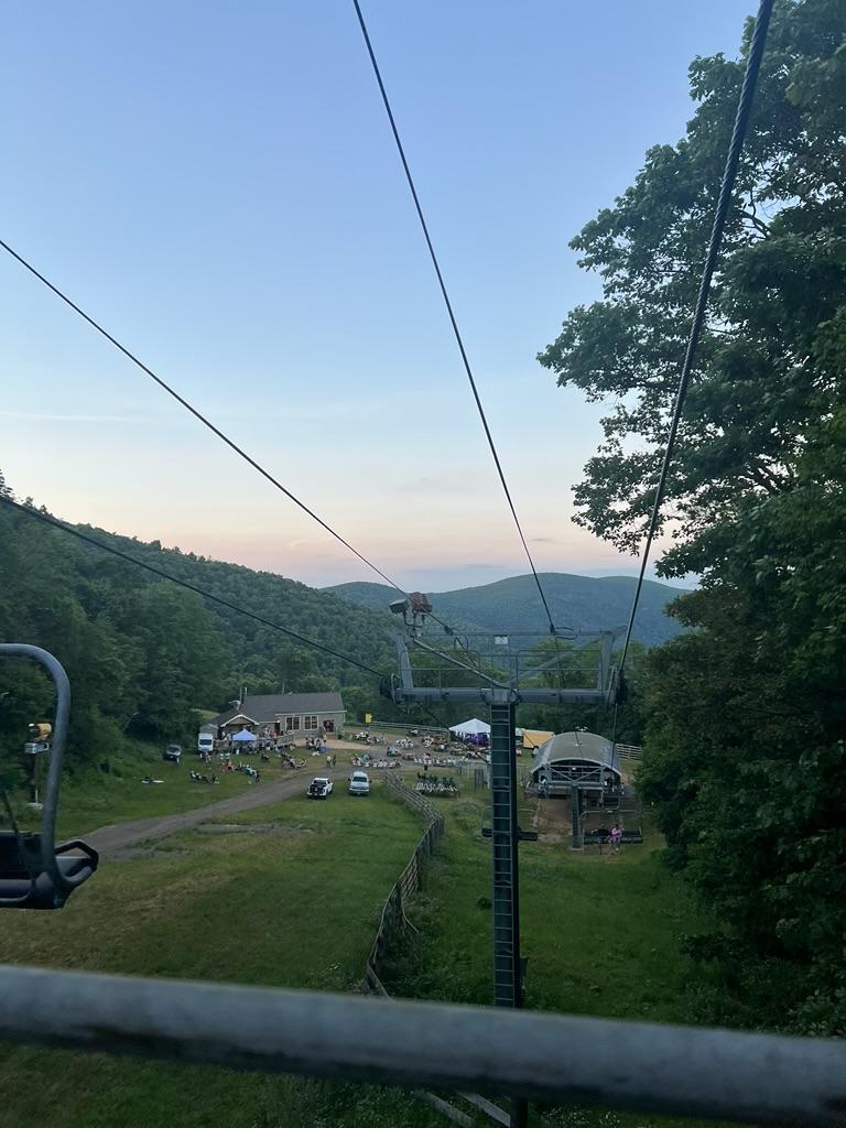 Chairlift view over summer concert Wintergreen