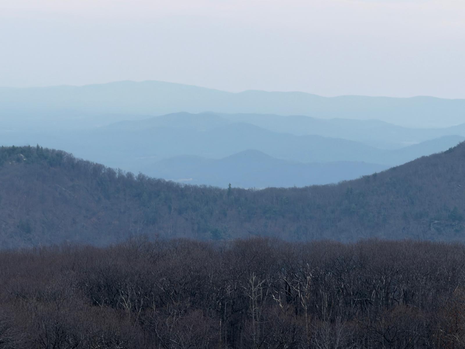 Layered Blue Ridge mountain views from Wintergreen Resort